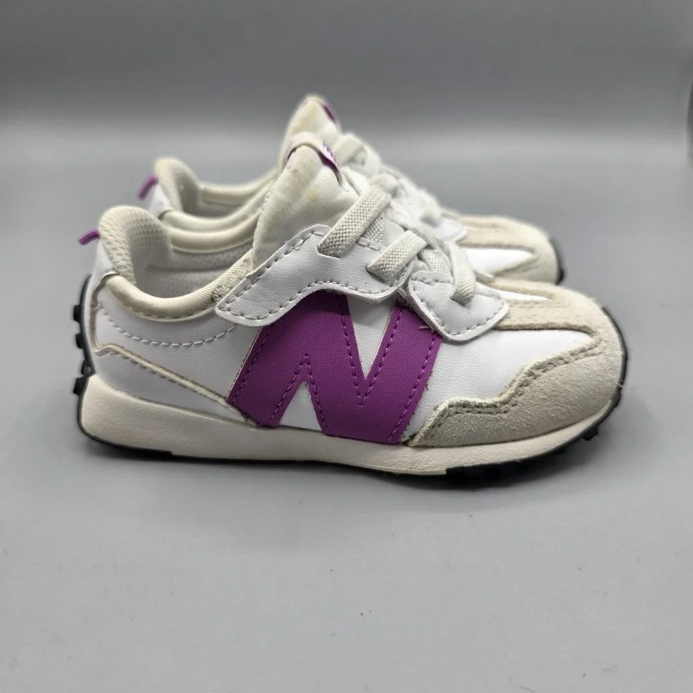 New Balance 327 Sneakers Toddler Size 7 White Pink Running Casual Athletic Shoes